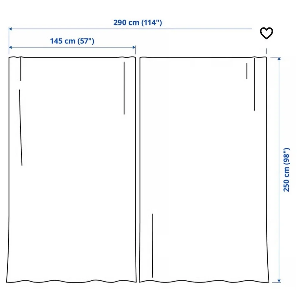 IKEA GINSTMOTT Curtains 1 Pair Light Beige Room Darkening 57x98 805.971.71